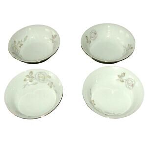 4 Vtg Johann Haviland China Berry Dessert‎ Bowls Sweetheart Rose Bavaria Germany